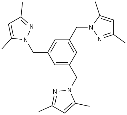 1,3,5-tris((3,5-dimethyl-1H-pyrazol-1-yl)methyl)benzene Struktur