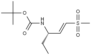 Carbamic acid, N-[(1S,2E)-1-ethyl-3-(methylsulfonyl)-2-propen-1-yl]-, 1,1-dimethylethyl ester Struktur