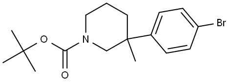 1-Piperidinecarboxylic acid, 3-(4-bromophenyl)-3-methyl-, 1,1-dimethylethyl ester Struktur