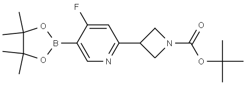 tert-butyl 3-(4-fluoro-5-(4,4,5,5-tetramethyl-1,3,2-dioxaborolan-2-yl)pyridin-2-yl)azetidine-1-carboxylate Struktur