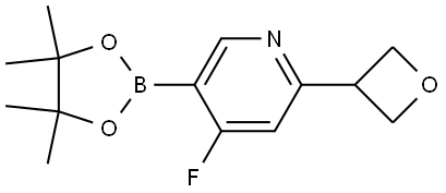 4-fluoro-2-(oxetan-3-yl)-5-(4,4,5,5-tetramethyl-1,3,2-dioxaborolan-2-yl)pyridine Struktur