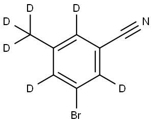 3-bromo-5-(methyl-d3)benzonitrile-2,4,6-d3 Struktur