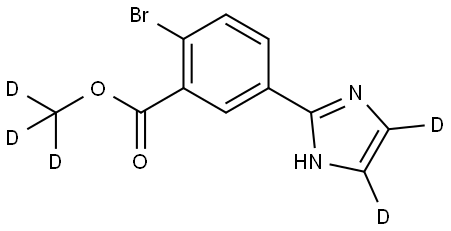 methyl-d3 2-bromo-5-(1H-imidazol-2-yl-4,5-d2)benzoate Struktur