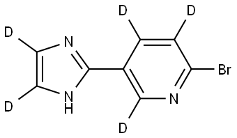 2-bromo-5-(1H-imidazol-2-yl-4,5-d2)pyridine-3,4,6-d3 Struktur