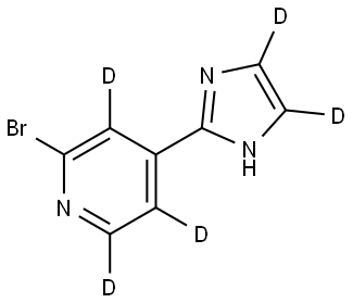 2-bromo-4-(1H-imidazol-2-yl-4,5-d2)pyridine-3,5,6-d3 Struktur