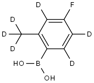 (4-fluoro-2-(methyl-d3)phenyl-3,5,6-d3)boronic acid Struktur