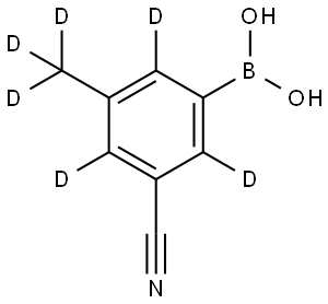 (3-cyano-5-(methyl-d3)phenyl-2,4,6-d3)boronic acid Struktur