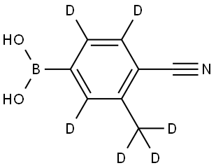 (4-cyano-3-(methyl-d3)phenyl-2,5,6-d3)boronic acid Struktur