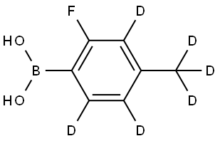 (2-fluoro-4-(methyl-d3)phenyl-3,5,6-d3)boronic acid Struktur