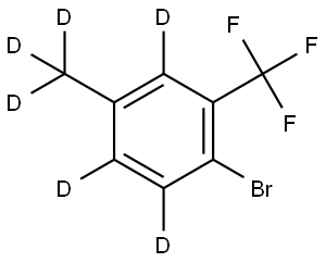 1-bromo-4-(methyl-d3)-2-(trifluoromethyl)benzene-3,5,6-d3 Struktur