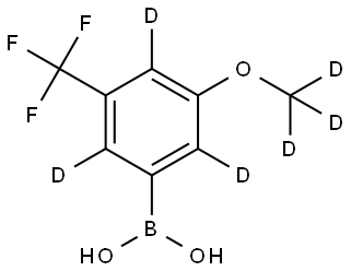 (3-(methoxy-d3)-5-(trifluoromethyl)phenyl-2,4,6-d3)boronic acid Struktur