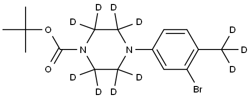 tert-butyl 4-(3-bromo-4-(methyl-d3)phenyl)piperazine-1-carboxylate-2,2,3,3,5,5,6,6-d8 Struktur