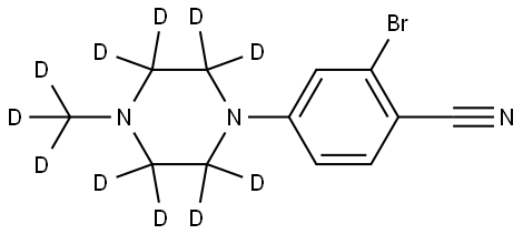 2-bromo-4-(4-(methyl-d3)piperazin-1-yl-2,2,3,3,5,5,6,6-d8)benzonitrile Struktur