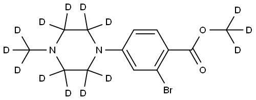 methyl-d3 2-bromo-4-(4-(methyl-d3)piperazin-1-yl-2,2,3,3,5,5,6,6-d8)benzoate Struktur