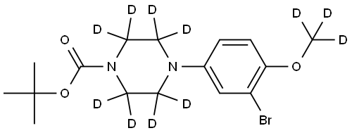 tert-butyl 4-(3-bromo-4-(methoxy-d3)phenyl)piperazine-1-carboxylate-2,2,3,3,5,5,6,6-d8 Struktur