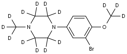 1-(3-bromo-4-(methoxy-d3)phenyl)-4-(methyl-d3)piperazine-2,2,3,3,5,5,6,6-d8 Struktur