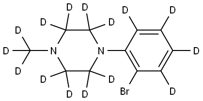 1-(2-bromophenyl-3,4,5,6-d4)-4-(methyl-d3)piperazine-2,2,3,3,5,5,6,6-d8 Struktur