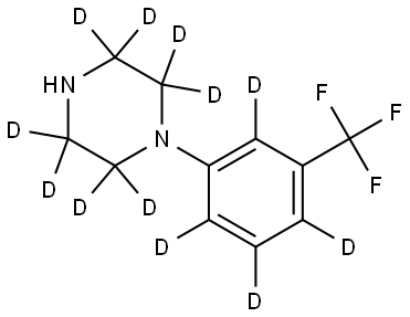 1-(3-(trifluoromethyl)phenyl-2,4,5,6-d4)piperazine-2,2,3,3,5,5,6,6-d8 Struktur