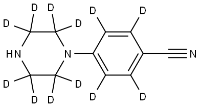 4-(piperazin-1-yl-2,2,3,3,5,5,6,6-d8)benzonitrile-d4 Struktur