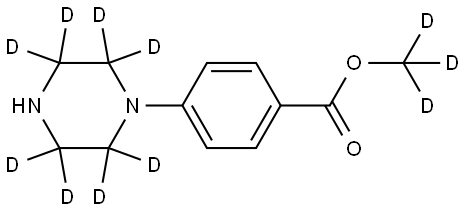 methyl-d3 4-(piperazin-1-yl-2,2,3,3,5,5,6,6-d8)benzoate Struktur