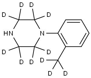 1-(2-(methyl-d3)phenyl)piperazine-2,2,3,3,5,5,6,6-d8 Struktur