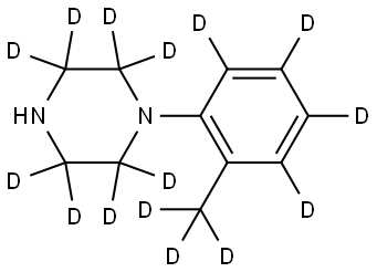 1-(2-(methyl-d3)phenyl-3,4,5,6-d4)piperazine-2,2,3,3,5,5,6,6-d8 Struktur