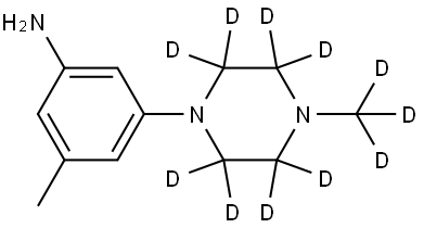 3-methyl-5-(4-(methyl-d3)piperazin-1-yl-2,2,3,3,5,5,6,6-d8)aniline Struktur