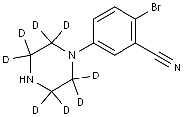 2-bromo-5-(piperazin-1-yl-2,2,3,3,5,5,6,6-d8)benzonitrile Struktur