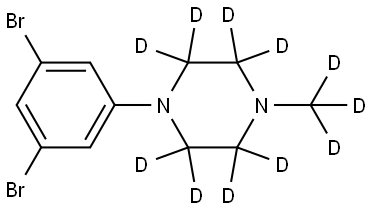 1-(3,5-dibromophenyl)-4-(methyl-d3)piperazine-2,2,3,3,5,5,6,6-d8 Struktur