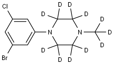 1-(3-bromo-5-chlorophenyl)-4-(methyl-d3)piperazine-2,2,3,3,5,5,6,6-d8 Struktur