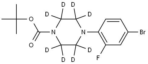 tert-butyl 4-(4-bromo-2-fluorophenyl)piperazine-1-carboxylate-2,2,3,3,5,5,6,6-d8 Struktur