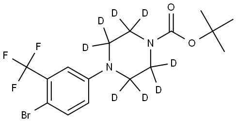 tert-butyl 4-(4-bromo-3-(trifluoromethyl)phenyl)piperazine-1-carboxylate-2,2,3,3,5,5,6,6-d8 Struktur