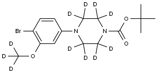 tert-butyl 4-(4-bromo-3-(methoxy-d3)phenyl)piperazine-1-carboxylate-2,2,3,3,5,5,6,6-d8 Struktur