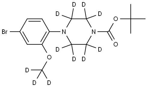 tert-butyl 4-(4-bromo-2-(methoxy-d3)phenyl)piperazine-1-carboxylate-2,2,3,3,5,5,6,6-d8 Struktur