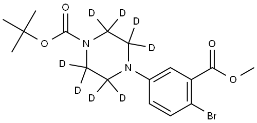 tert-butyl 4-(4-bromo-3-(methoxycarbonyl)phenyl)piperazine-1-carboxylate-2,2,3,3,5,5,6,6-d8 Struktur