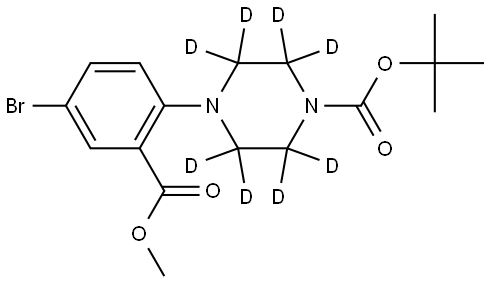 tert-butyl 4-(4-bromo-2-(methoxycarbonyl)phenyl)piperazine-1-carboxylate-2,2,3,3,5,5,6,6-d8 Struktur