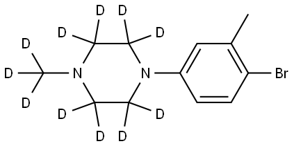 1-(4-bromo-3-methylphenyl)-4-(methyl-d3)piperazine-2,2,3,3,5,5,6,6-d8 Struktur