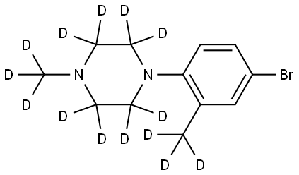 1-(4-bromo-2-(methyl-d3)phenyl)-4-(methyl-d3)piperazine-2,2,3,3,5,5,6,6-d8 Struktur