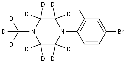 1-(4-bromo-2-fluorophenyl)-4-(methyl-d3)piperazine-2,2,3,3,5,5,6,6-d8 Struktur