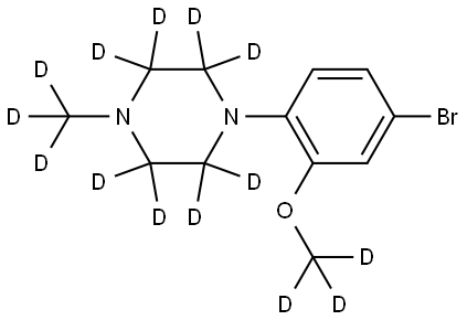 1-(4-bromo-2-(methoxy-d3)phenyl)-4-(methyl-d3)piperazine-2,2,3,3,5,5,6,6-d8 Struktur