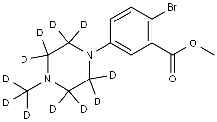 methyl 2-bromo-5-(4-(methyl-d3)piperazin-1-yl-2,2,3,3,5,5,6,6-d8)benzoate Struktur