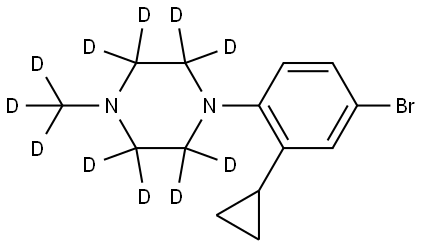 1-(4-bromo-2-cyclopropylphenyl)-4-(methyl-d3)piperazine-2,2,3,3,5,5,6,6-d8 Struktur