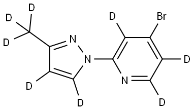 4-bromo-2-(3-(methyl-d3)-1H-pyrazol-1-yl-4,5-d2)pyridine-3,5,6-d3 Struktur