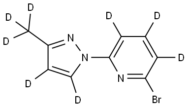 2-bromo-6-(3-(methyl-d3)-1H-pyrazol-1-yl-4,5-d2)pyridine-3,4,5-d3 Struktur