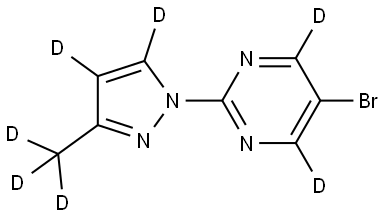 5-bromo-2-(3-(methyl-d3)-1H-pyrazol-1-yl-4,5-d2)pyrimidine-4,6-d2 Struktur