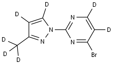 4-bromo-2-(3-(methyl-d3)-1H-pyrazol-1-yl-4,5-d2)pyrimidine-5,6-d2 Struktur