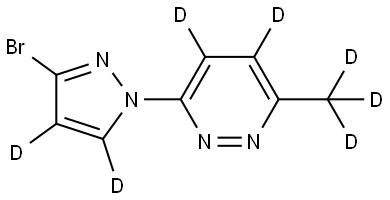 3-(3-bromo-1H-pyrazol-1-yl-4,5-d2)-6-(methyl-d3)pyridazine-4,5-d2 Struktur