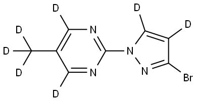 2-(3-bromo-1H-pyrazol-1-yl-4,5-d2)-5-(methyl-d3)pyrimidine-4,6-d2 Struktur