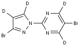 5-bromo-2-(3-bromo-1H-pyrazol-1-yl-4,5-d2)pyrimidine-4,6-d2 Struktur