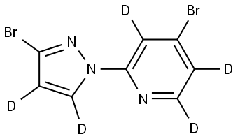 4-bromo-2-(3-bromo-1H-pyrazol-1-yl-4,5-d2)pyridine-3,5,6-d3 Struktur